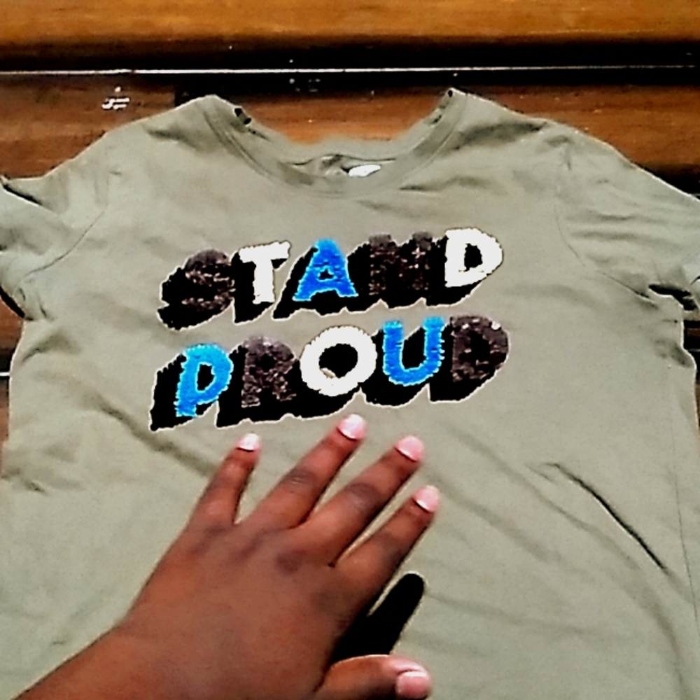 GIRLY "STAND PROUD" DARK GREEN SHIRT XL